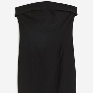 H&M Divided Strapless Bandeau Mini Dress In Black Size L NWT